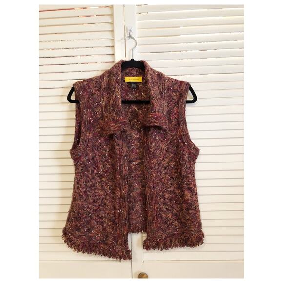 St. John Multicolor Slub Wool and Alpaca Knit Vest Size Small - Picture 1 of 10